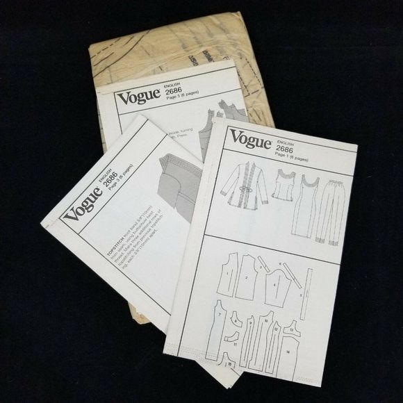 Vogue Sewing Pattern 2686 TOM & LINDA PLATT Misses 12-16 Jacket Dress Top Pants - Picture 5 of 5